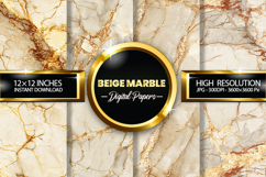 Beige Marble Digital Papers - 04 Variations Product Image 1