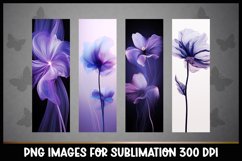4 Whimsical Flowers Bookmarks Sublimation PNGs Product Image 1