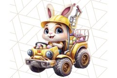 Pastel Easter Construction Clipart, Bunny Truck PNG Product Image 3