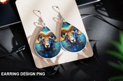 Stained Glass Aries Zodiac flowers Earring Design Product Image 1