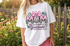 Mom With Bow, She is clothed in gratitude PNG sublimation | Product Image 7
