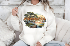 Georgia State PNG, Vintage Peach State Botanical Sublimation Product Image 7
