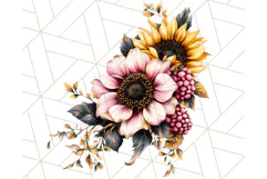 Gothic Floral PNG, Dark Aesthetic Flowers Clipart Print Product Image 3