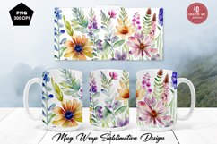 Mug sublimation design with wildflowers, PNG Bundle Product Image 7