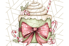Christmas Cake Clipart PNG, Cottagecore Holiday Desserts Product Image 3