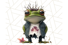 Floral Punk Frogs PNG - Neon Reble Grunge Amphibians Clipart Product Image 3
