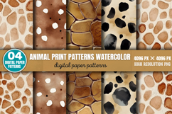 Animal Print Patterns Watercolor Digital Background Paper PN Product Image 1