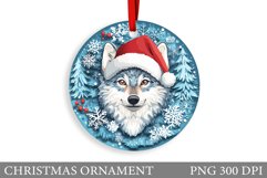 Wolf Christmas Ornament. Christmas Ornament Sublimation Product Image 1
