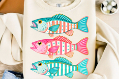Preppy Striped Fish PNG Png Summer Beach Product Image 1