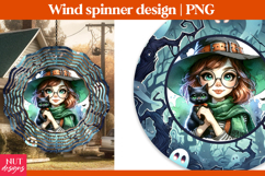 Cute Witch wind spinner, Halloween wind spinner sublimation Product Image 1