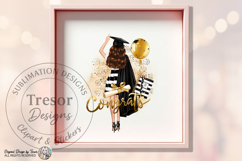 Graduation Brunette Girl PNG Congrats Grad Sticker Bag Product Image 8