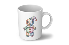 Harlequin Jester Stitched Doll Halloween Voodoo PNG cute Product Image 6