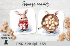 Christmas Square coaster, coaster sublimation, christmas Product Image 1