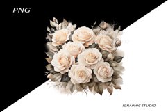 White Flowers PNG, Watercolor White Bouquet Product Image 1