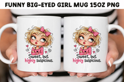 Funny Big-Eyed Girl 15oz Mug Wrap Sublimation Bundle PNG. Product Image 11