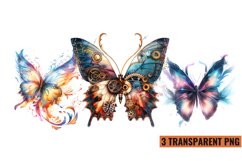 Watercolor Magic Butterflies Clipart, PNG Product Image 1