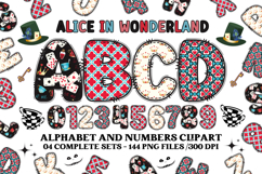 Alice in Wonderland Digital Papers, Alice doodle letters Product Image 2