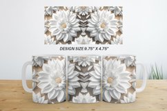 3D White Flowers Mug Wrap | Sublimation Coffee Cup Product Image 9