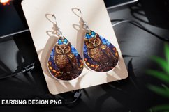 Stained Glass Owl Earring Design Product Image 1