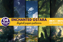 Enchanted Ostara Digital Paper Pack Bundle PNG Product Image 8