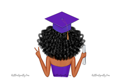 Senior Black Woman Graduation PNG Product Image 7