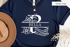 Book Lover Split Monogram SVG Bundle 26 Letters Product Image 7