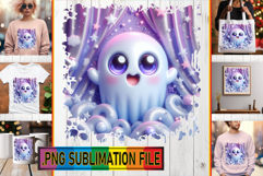 Joyful Tote Bag Ideas PNG, 3D Cute Ghost Product Image 1