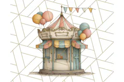Vintage Carnival Animals Clipart PNG, Retro Circus Elements Product Image 3