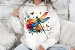 Dragonfly PNG - Floral Butterfly Sublimation Design Product Image 7