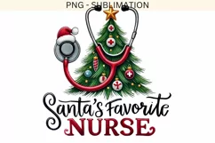 Santas Favorite PNG Design, Nurse Christmas Gift Product Image 2