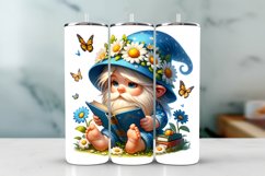 Gnome Spring Tumbler Wrap Sublimation PNG Design Product Image 1