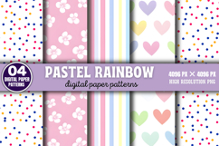 Pastel Rainbow Background Digital Paper PNG Product Image 1
