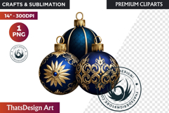 Christmas Jewel Baubles Clipart | Elegant Holiday Ornaments Product Image 1