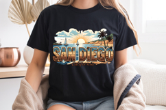 San Diego PNG, Vintage SoCal Beach Skyline Sublimation Product Image 7