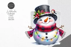 Christmas clipart, Snowman clipart, Winter sublimation Product Image 1
