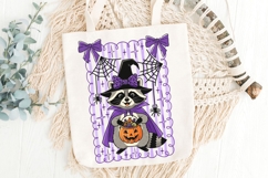 Preppy Halloween Coquette Raccoon Png, Spooky Season Png. Product Image 6
