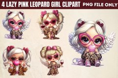 Lazy Pink Leopard girl for Clipart PNG Product Image 1
