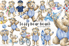 Summer Teddy Beach Day Clipart Product Image 1