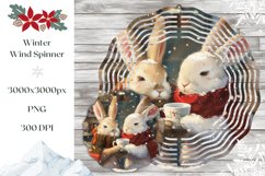 Cozy Christmas Wind Spinner, Christmas Rabbits Sublimation Product Image 1