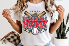 Baseball Mama PNG, Sports Game Day Star Sublimation Design Product Image 3