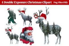 Double Exposure Christmas Sublimation Clipart PNG Product Image 1