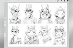 60 Procreate Steampunk Animals Stamp Brushes Product Image 2