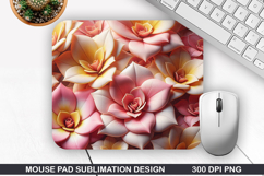 3D Flowers Mouse Pad Sublimation, Flowers Mouse Pad PNG Product Image 1