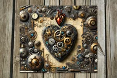 Steampunk hearts | love Skinny tumbler sublimation designs 2 Product Image 3