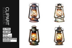 Camping Lantern Art Clipart PNG Product Image 1