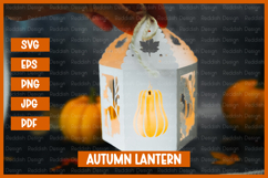 Autumn lantern SVG I Fall candle Paper cut SVG Product Image 1