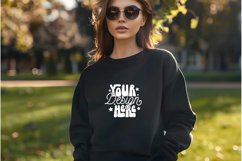 Black Gildan 18000 Mockup, Black Crewneck Mockup, Oversize Product Image 1