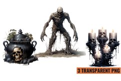 Watercolor Vintage Creepy Halloween sublimation , PNG Product Image 1