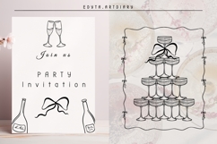 Cheers and Charms, line art fancy event elements vector art Product Image 7