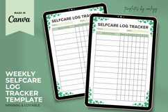 Weekly Self-Care Log Tracker Template Editable Canva Wellnes Product Image 1